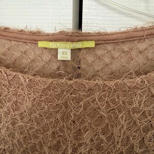 Gianni Bini Taupe Fuzzy Textured Top